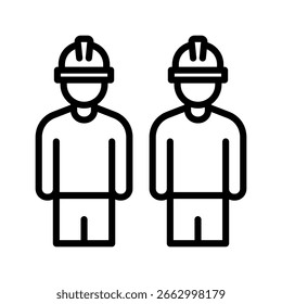 ícone Trabalhadores de fábrica linha vetor ilustração