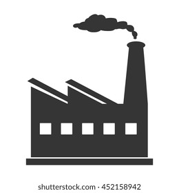 Factory working in black and white colors, vector illustration graphic.