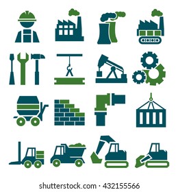 factory, workshop icon set