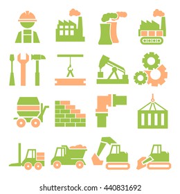 factory, workshop icon set
