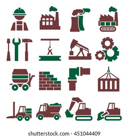 factory, workshop icon set