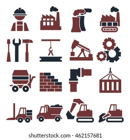 factory, workshop icon set