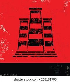Factory,industry design on red background,grunge vector