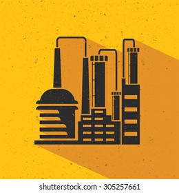 Factory,Industry flat design,yellow version,vector