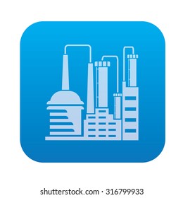 Factory,industry icon on blue background,clean vector