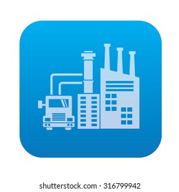 Factory,industry icon on blue background,clean vector