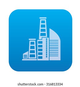 Factory,industry icon on blue background,clean vector
