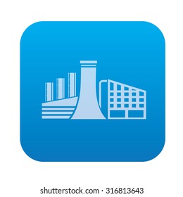 Factory,industry icon on blue background,clean vector