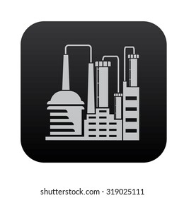 Factory,industry on black button blackboard,vector
