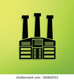 Factory,industry on green background,clean vector