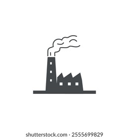 The factory's flat design illustration vector has a chimney.	