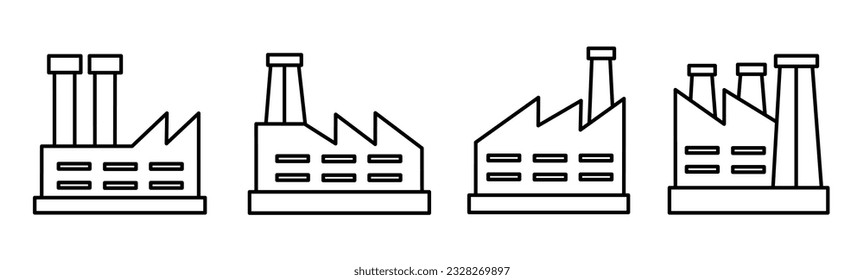 Icono de factoty. Colección de iconos de línea delgada de fábrica. Vector de material.