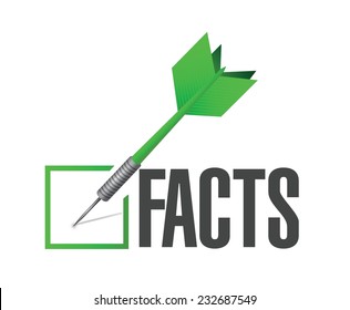 Facts Dart Illustration Check Mark Illustration Design Over A White Background