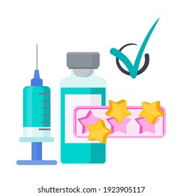 Facts And Myths About COVID 19 Vaccines. No Side Effects. Vector Flat Illustration.