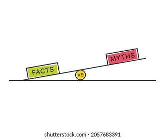 Facts and myths. Banner on a white background. Vector illustration.