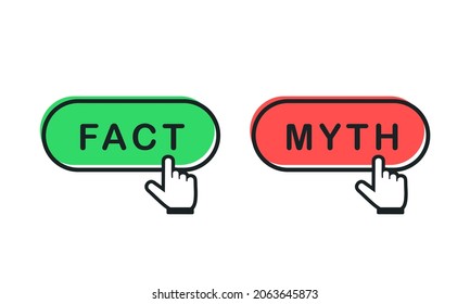 Facts myths button icon. Illustration vector