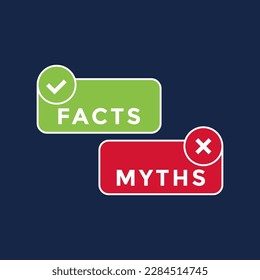 facts and myths, flat vector design