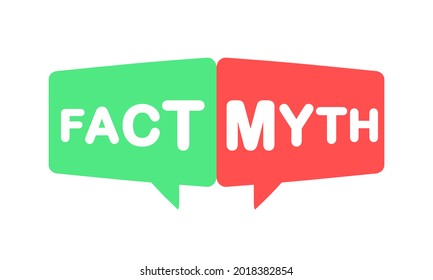 Facts myths icon. True or false facts bubble. Illustration vector