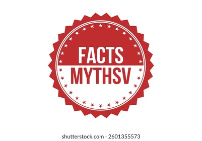 Facts Myths red ribbon label banner.