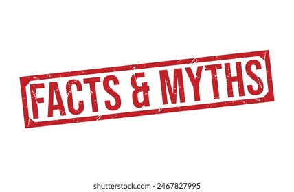 Facts and Myths Red Rubber Stamp vector design.