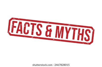 Facts and Myths Red Rubber Stamp vector design.