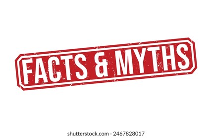 Facts and Myths Red Rubber Stamp vector design.