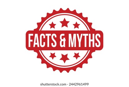 Facts  Myths rubber grunge stamp seal vector