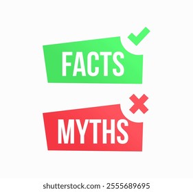 Facts Myths sign icon vector design illustration