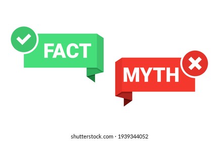 Facts myths sign. True or false facts bubble. Illustration vector