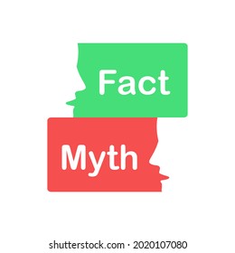 Facts myths sign. True or false icon. Illustration vector