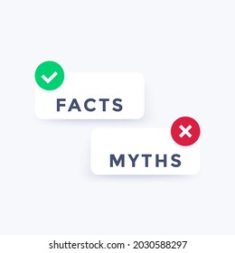 facts and myths, vector design elements