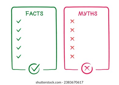 Facts and myths vector frame template handdraw style