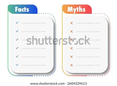 Facts and myths vector frame template modern style