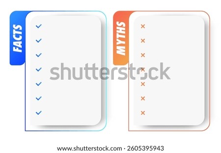 Facts and myths vector frame template