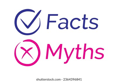 Facts and myths vector icon handdraw style