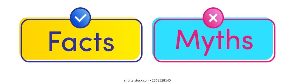 Facts and myths vector icon isolated