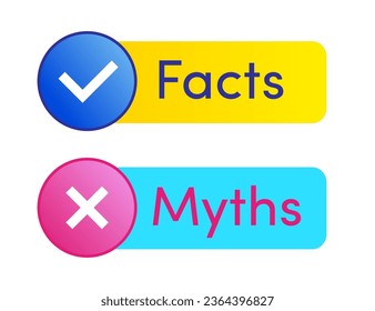Facts and myths vector icon isolated