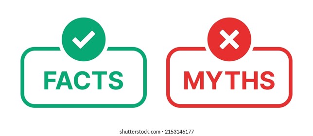 Facts and Myths vector illustration.