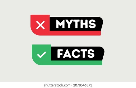 Facts myths vector symbol on white background. Myths facts icon vector color concept