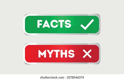 Facts myths vector symbol on white background. Myths facts icon vector color concept