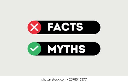 Facts myths vector symbol on white background. Myths facts icon vector color concept