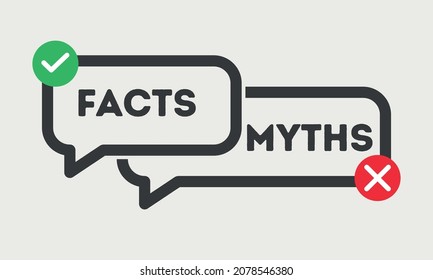 Facts myths vector symbol on white background. Myths facts icon vector color concept