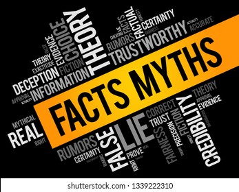 Facts - Myths word cloud collage, concept background