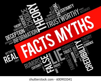 Facts - Myths word cloud collage, concept background