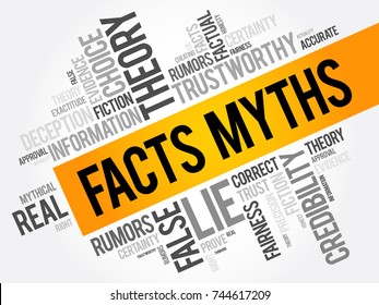 Facts - Myths word cloud collage, concept background