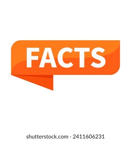 Facts Orange Ribbon Rectangle Shape For Information Sign Announcement
