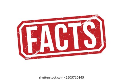 Facts Red rubber stamp on white background. Facts stamp sign. Facts stamp.