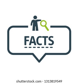 FACTS - speech bubble icon. Vector illustration concept. Isolated on white background