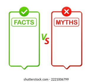 Facts vs myths acts, great design for any purposes. Fact-checking or easy compare evidence. Vector illustration