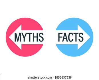 Facts Vs Myths Concept. Clipart Image.